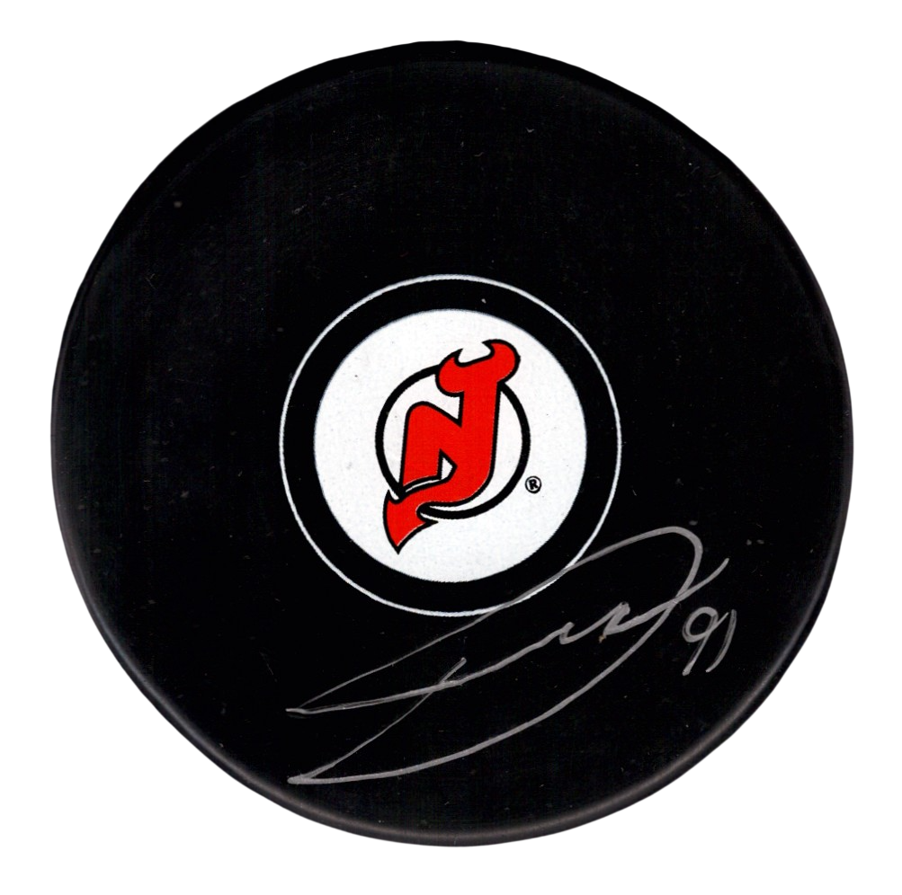Dawson Mercer Signed Autographed New Jersey Devils Logo Puck JSA Witness COA0