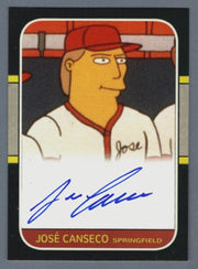 Jose Canseco Signed Simpsons Custom Baseball Card Auto LSCM COA Springfield0