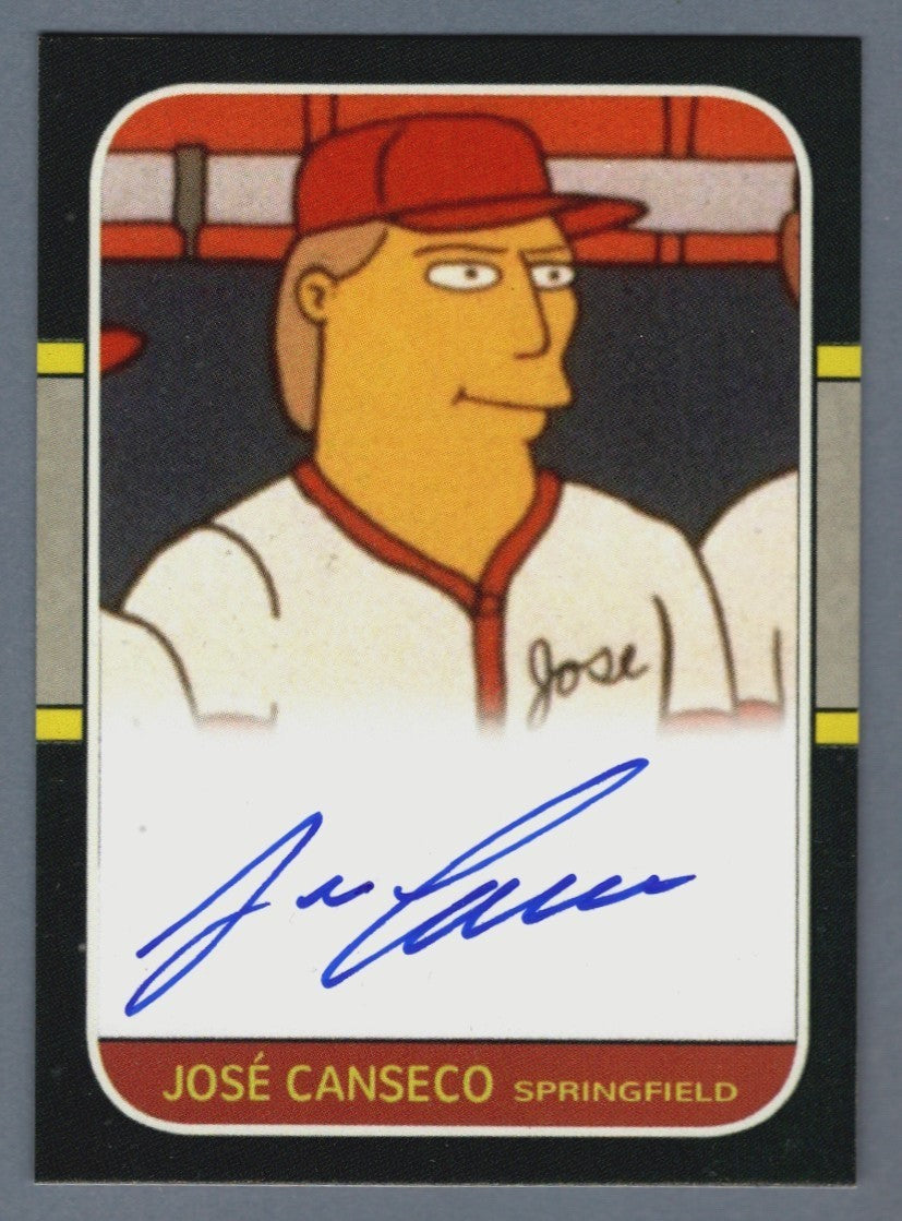 Jose Canseco Signed Simpsons Custom Baseball Card Auto LSCM COA Springfield0