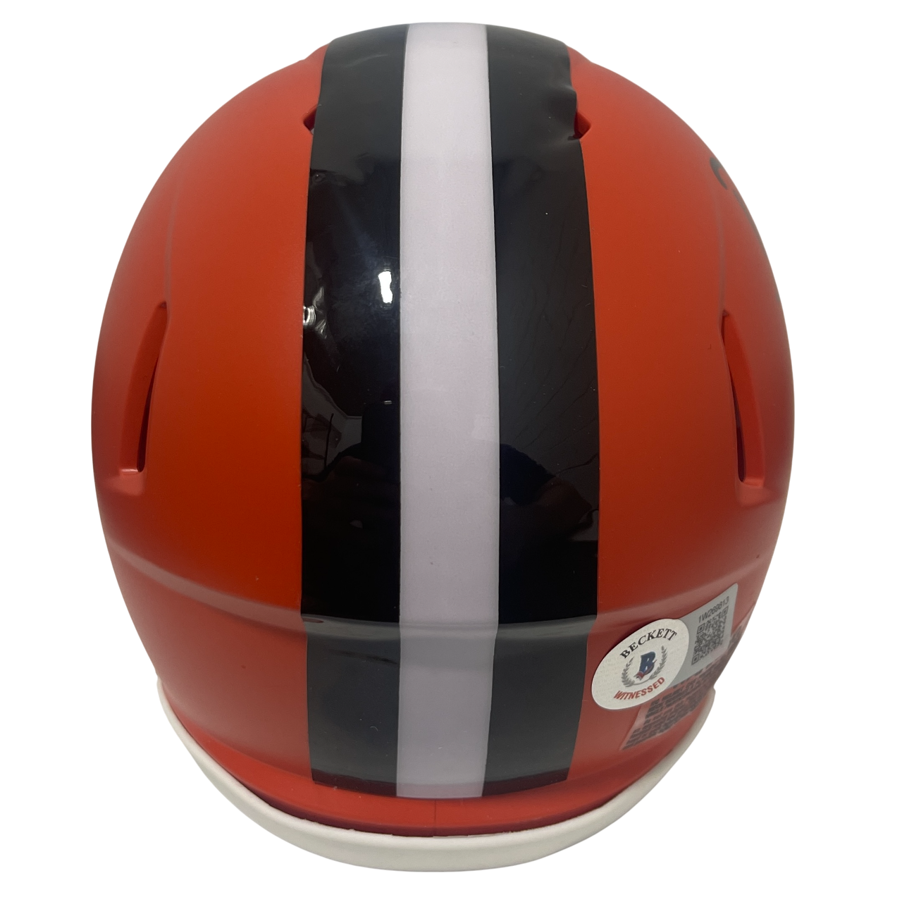 David Njoku Signed Cleveland Browns Speed Mini Helmet Beckett Witness BAS COA2