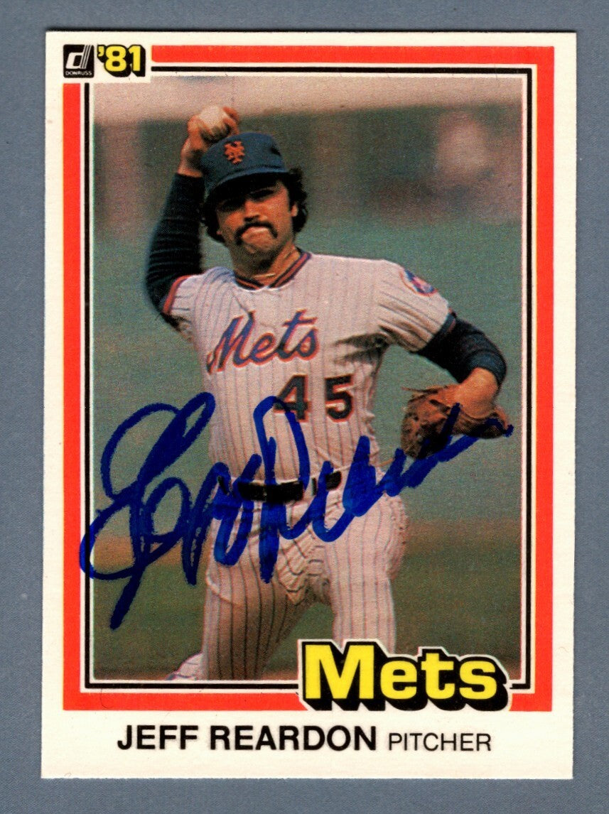 Jeff Reardon Signed 1981 Donruss Baseball #156 Rookie RC LSCM COA New York Mets0