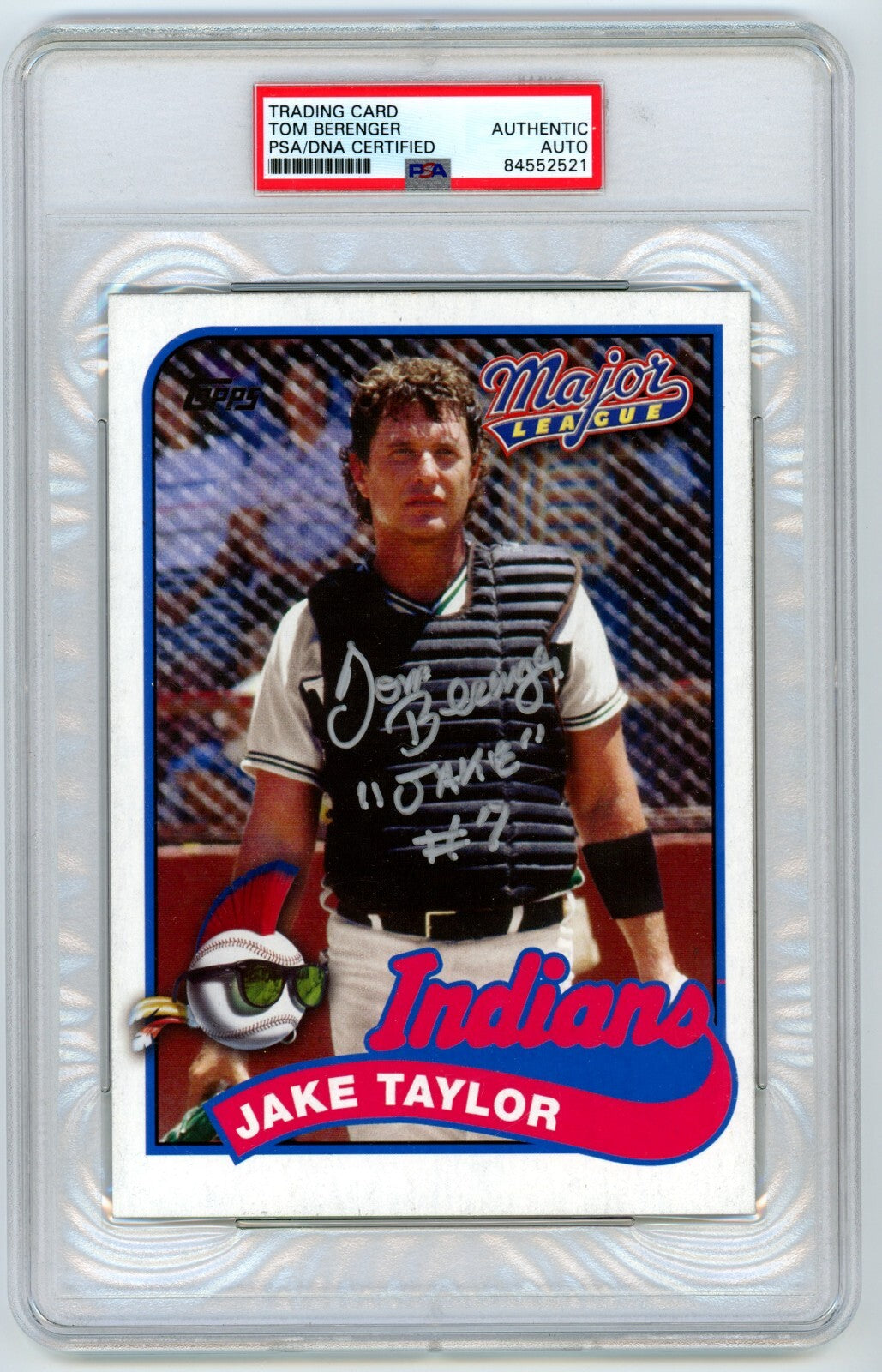 Tom Berenger 2014 Topps Archives Oversized Major League Jake Ins Signed Auto PSA0