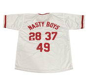 Dibble Myers Charlton Signed Custom "Nasty Boys" Jersey w/ Multi Insc JSA COA0