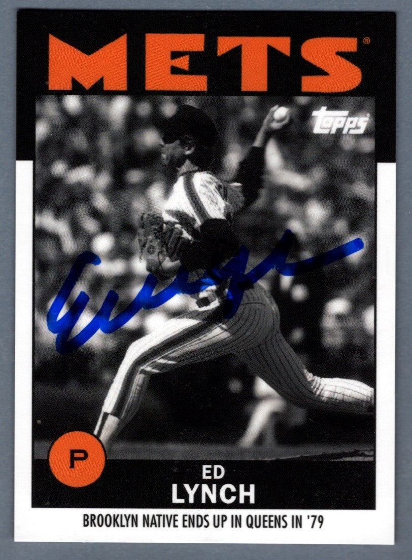 Ed Lynch Signed 2021 Topps Once Upon a Time in Queens #16 B/W LSCM COA Mets0