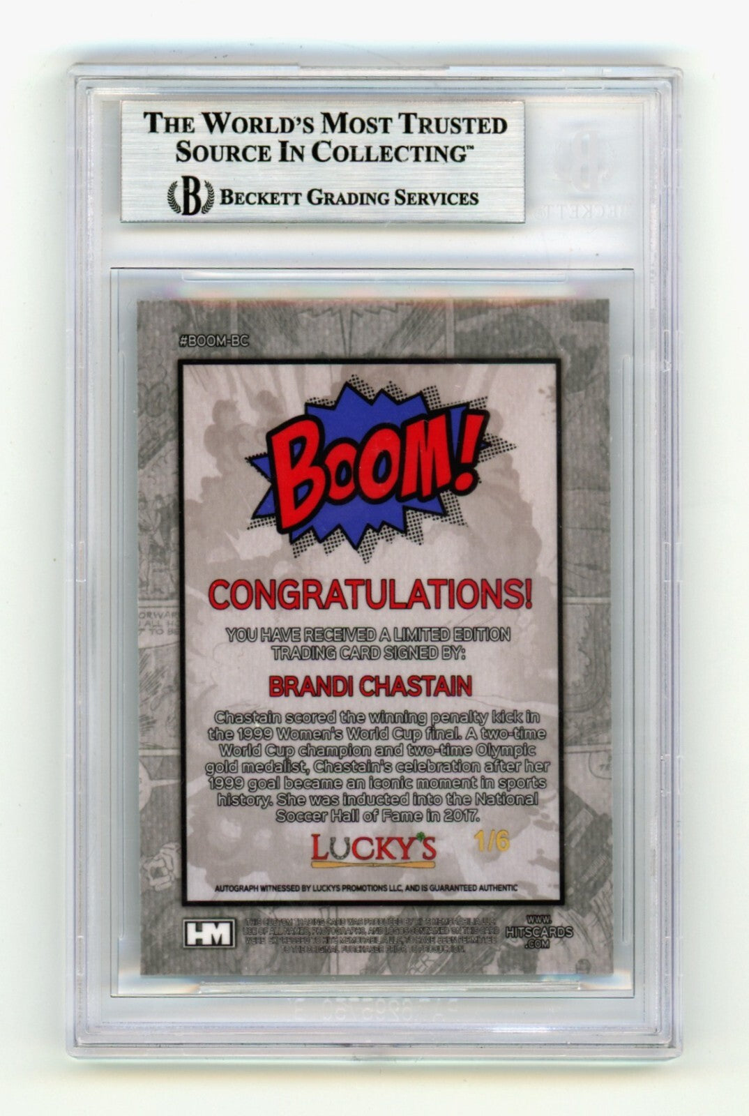 Brandi Chastain 2024 Hits Memorabilia BOOM Silver /6 Signed w/ USA BGS BAS Auto1