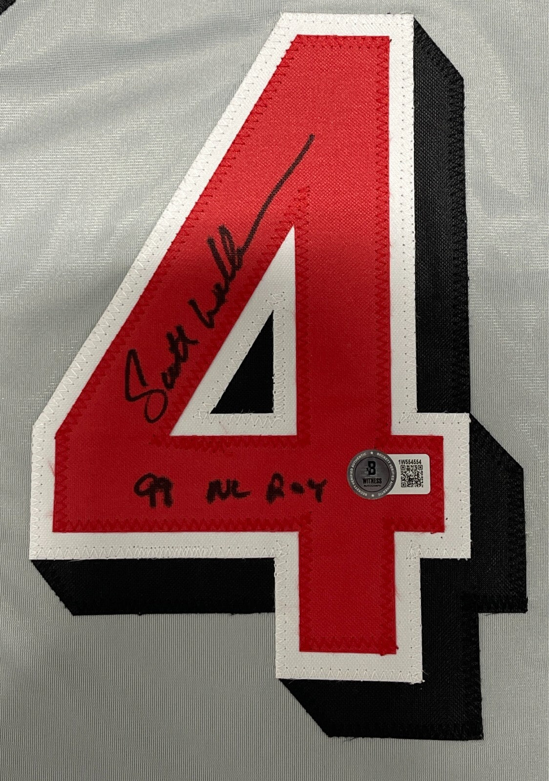 Scott Williamson Signed Reds Custom Jersey w/ 1999 NL ROY Beckett BAS COA1