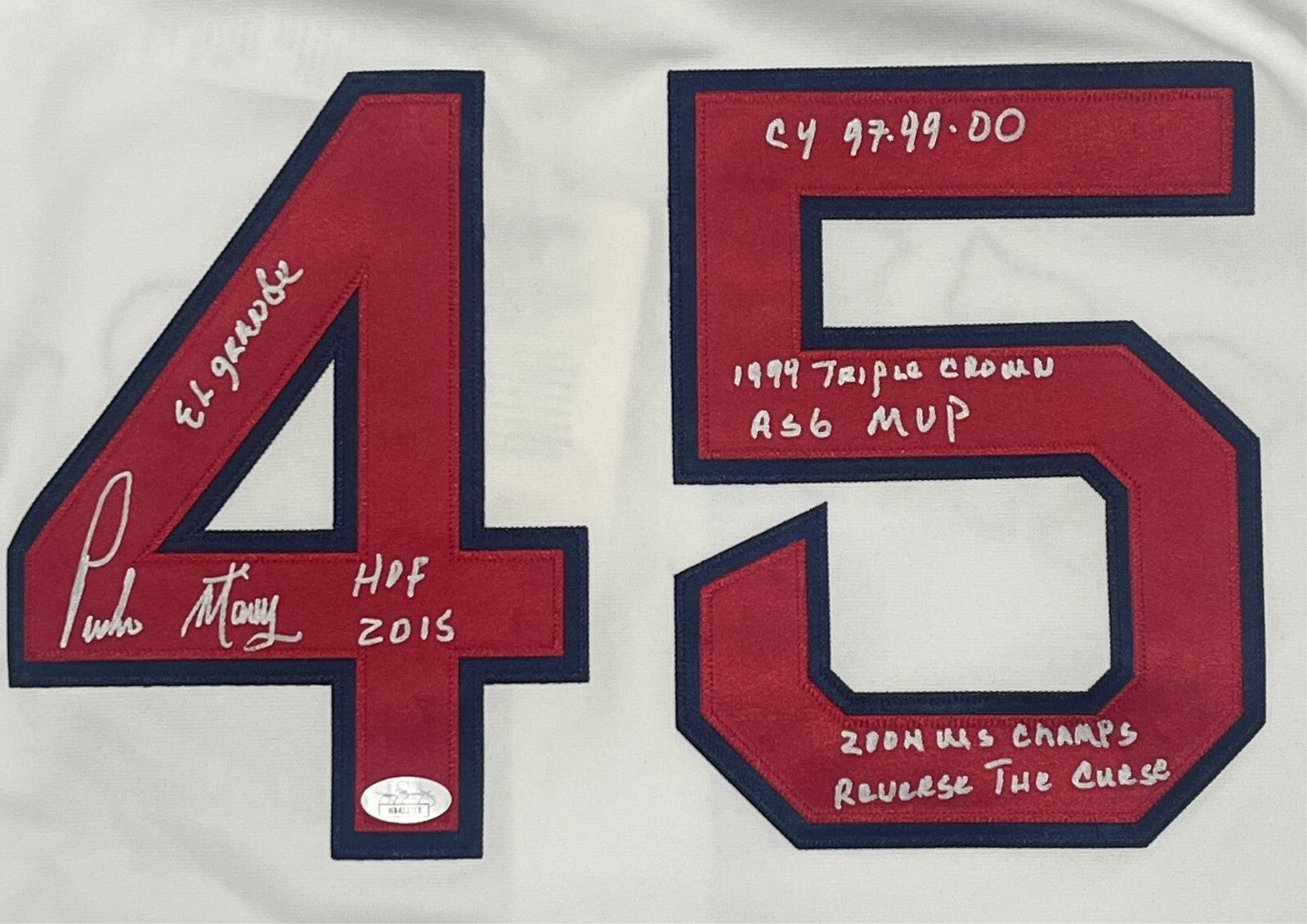 Pedro Martinez Signed Auto M&N Authentic Red Sox Jersey 7x Insc Stat JSA WIT COA1