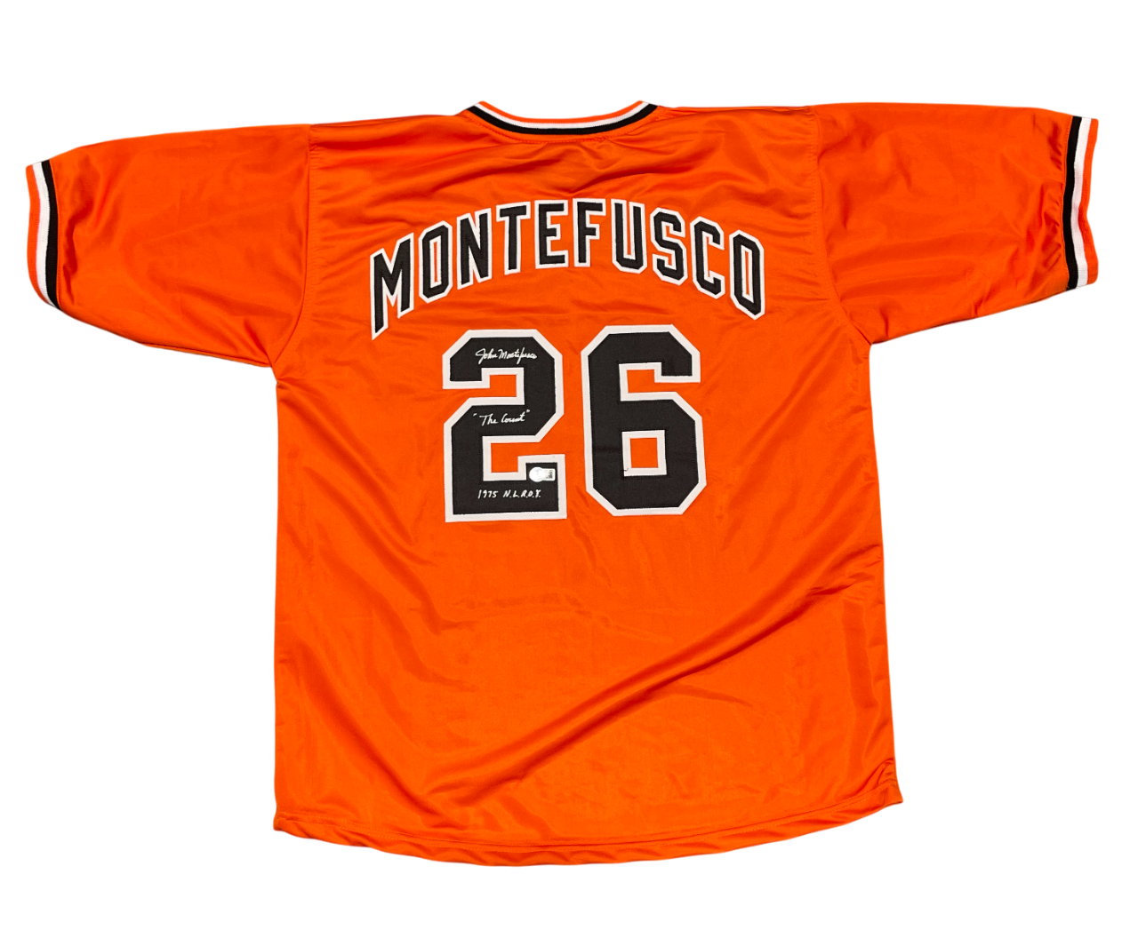 John Montefusco Signed SF Giants Custom Jersey w/ 2 Insc ROY Beckett Wit BAS COA0