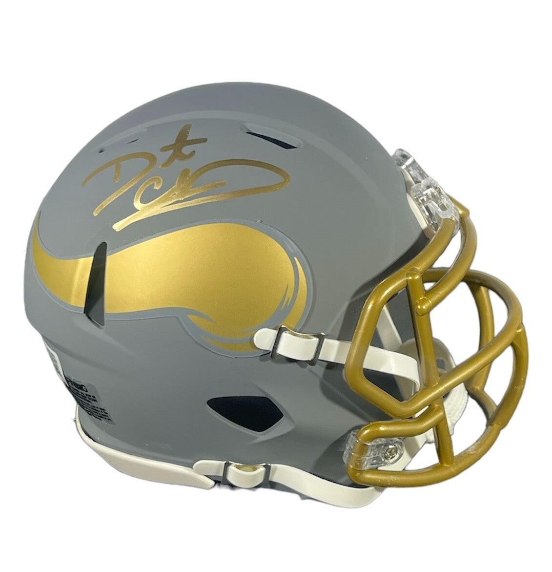 Daunte Culpepper Signed Minnesota Vikings Slate Mini Helmet Beckett Wit BAS COA0