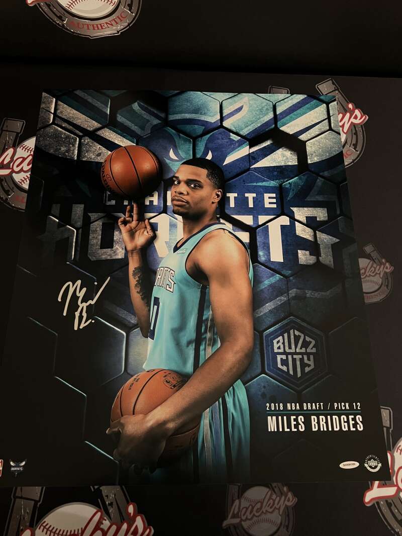 Miles Bridges Signed Auto 20x24 Photo Next Upper Deck UDA COA Hornets NBA Draft0