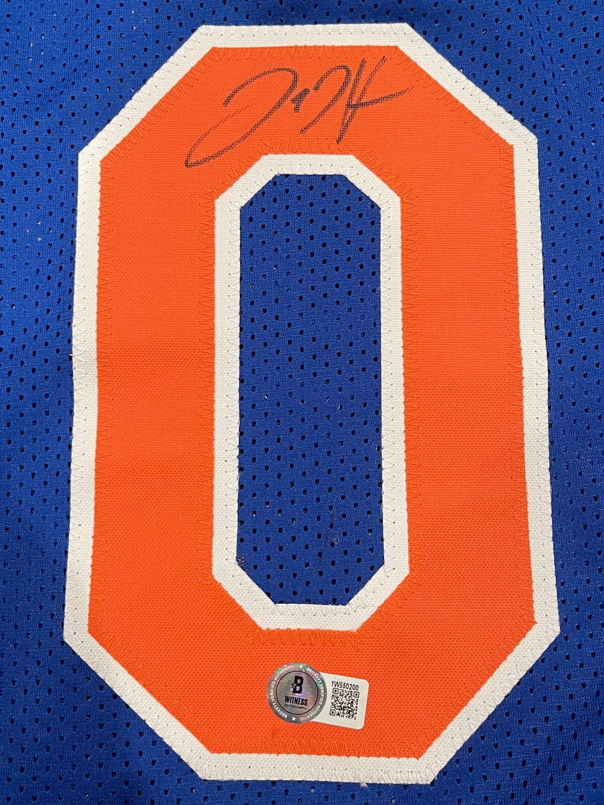 Donte DiVincenzo Signed New York Knicks Custom Jersey Beckett Witness BAS COA1