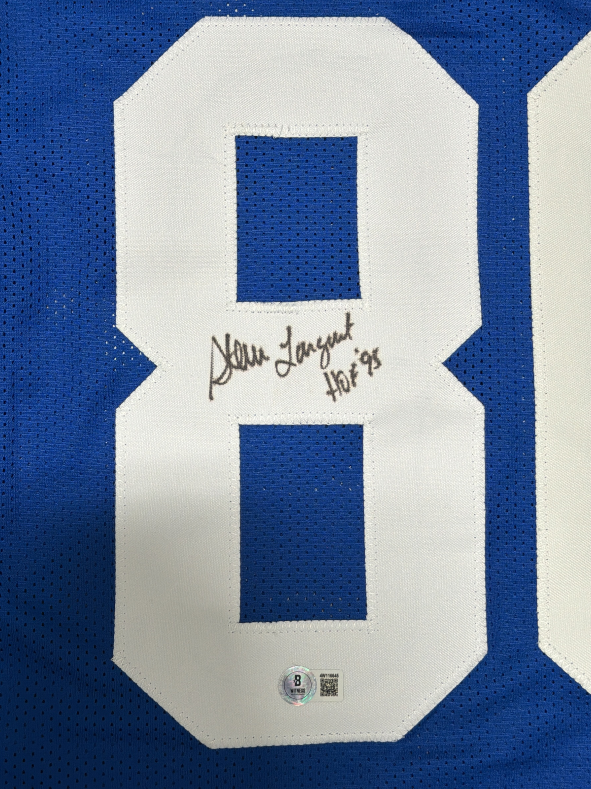 Steve Largent Signed Seattle Seahawks Custom Jersey w/ HOF 95 Beckett W BAS COA1