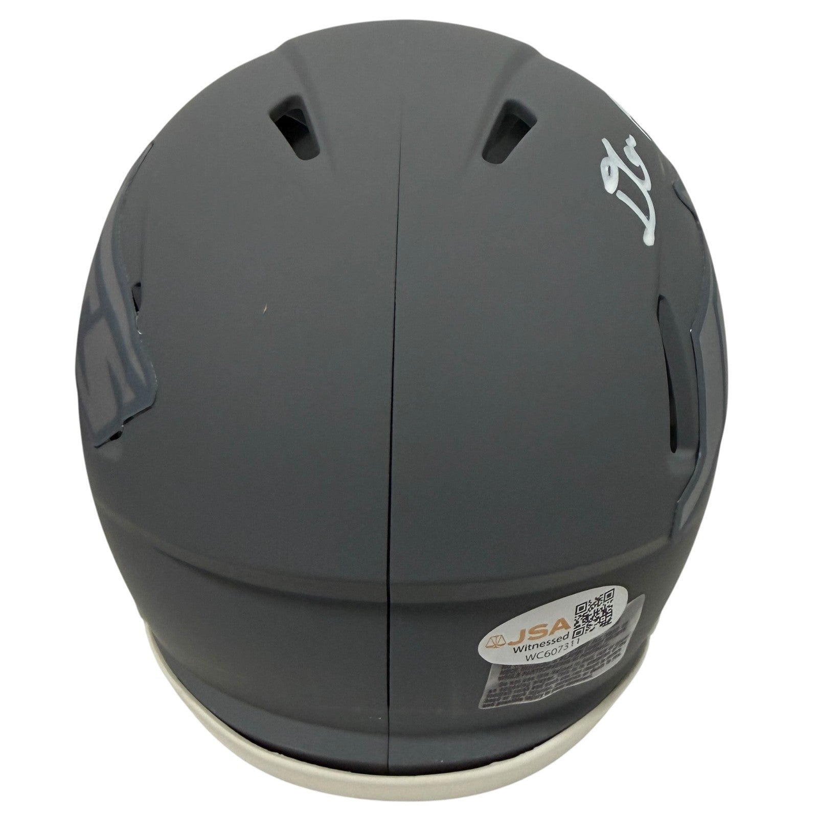 D'Angelo Ponds Signed New York Jets Slate Mini Helmet JSA Witness COA2