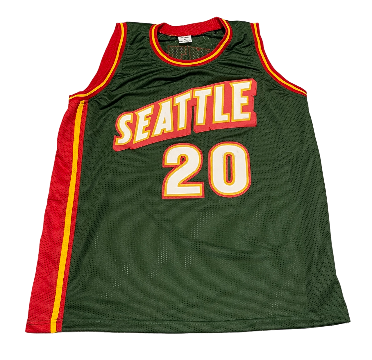 Gary Payton Signed Seattle Supersonics Custom Jersey Beckett Witness BAS COA2