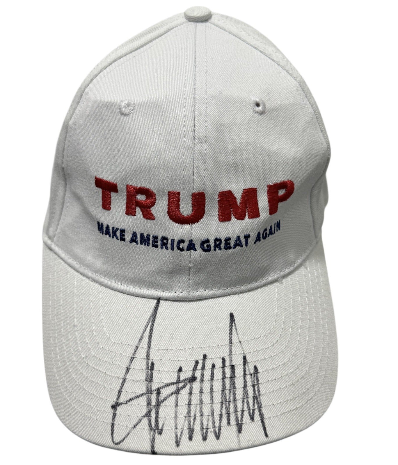 Donald Trump Signed Autographed Make America Great Again Hat Beckett BAS COA LOA0
