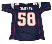 Matt Chatham Signed Patriots Custom Jersey w/ 3x SB Champ Beckett Wit BAS COA0
