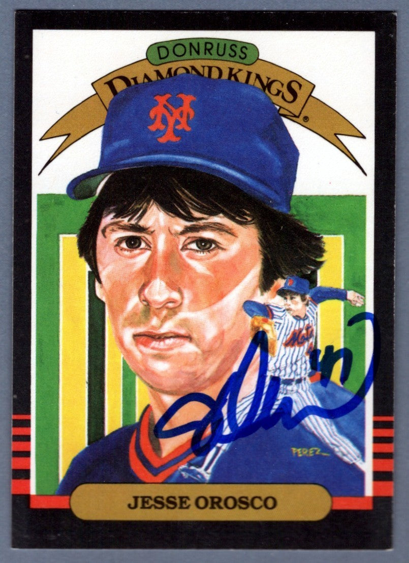 Jesse Orosco Signed 1985 Donruss Diamond Kings #22 LSCM COA New York Mets0