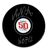 Adam Oates Signed Auto Capitals 50th Anniversary Puck w/ HOF 12 Beckett BAS COA0
