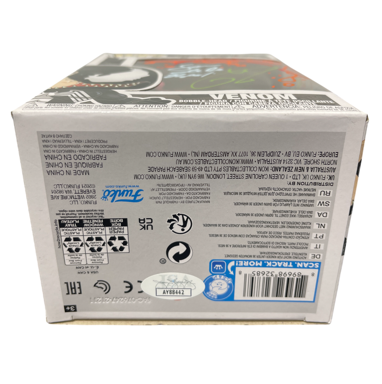 Tom Hardy Signed Venom Funko Pop #363 w/ Sam De La Rosa Sketch BAS & JSA COA B5