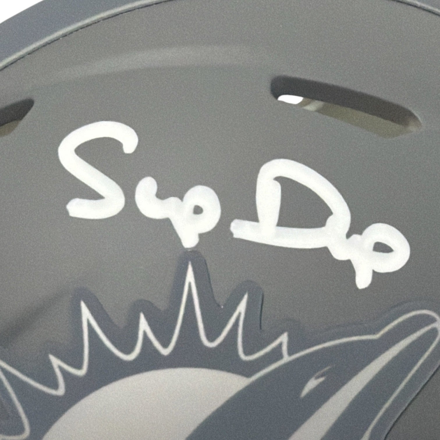 Mark Duper Signed Autographed Miami Dolphins Slate Mini Helmet JSA Witness COA1