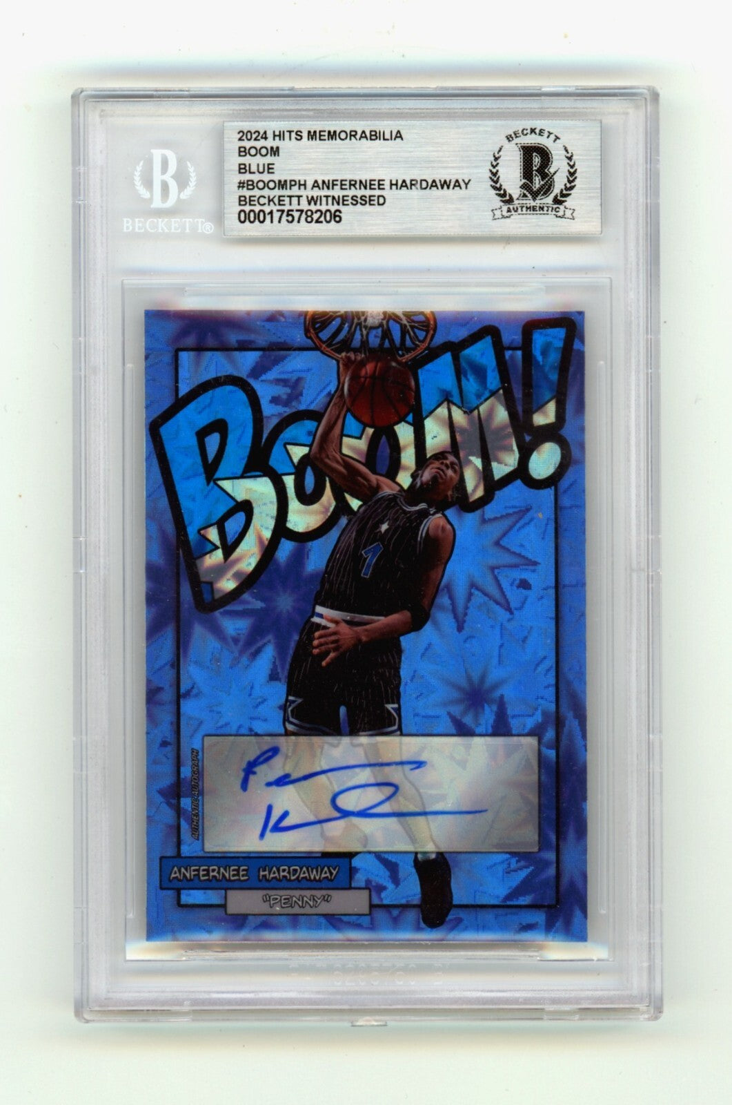 Anfernee Hardaway 2024 Hits Memorabilia BOOM Blue JSY # 1/5 Signed BGS BAS Auto0