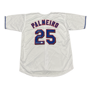 Rafael Palmeiro Signed Rangers Custom Jersey w/ 569 3020 Beckett Wit BAS COA0