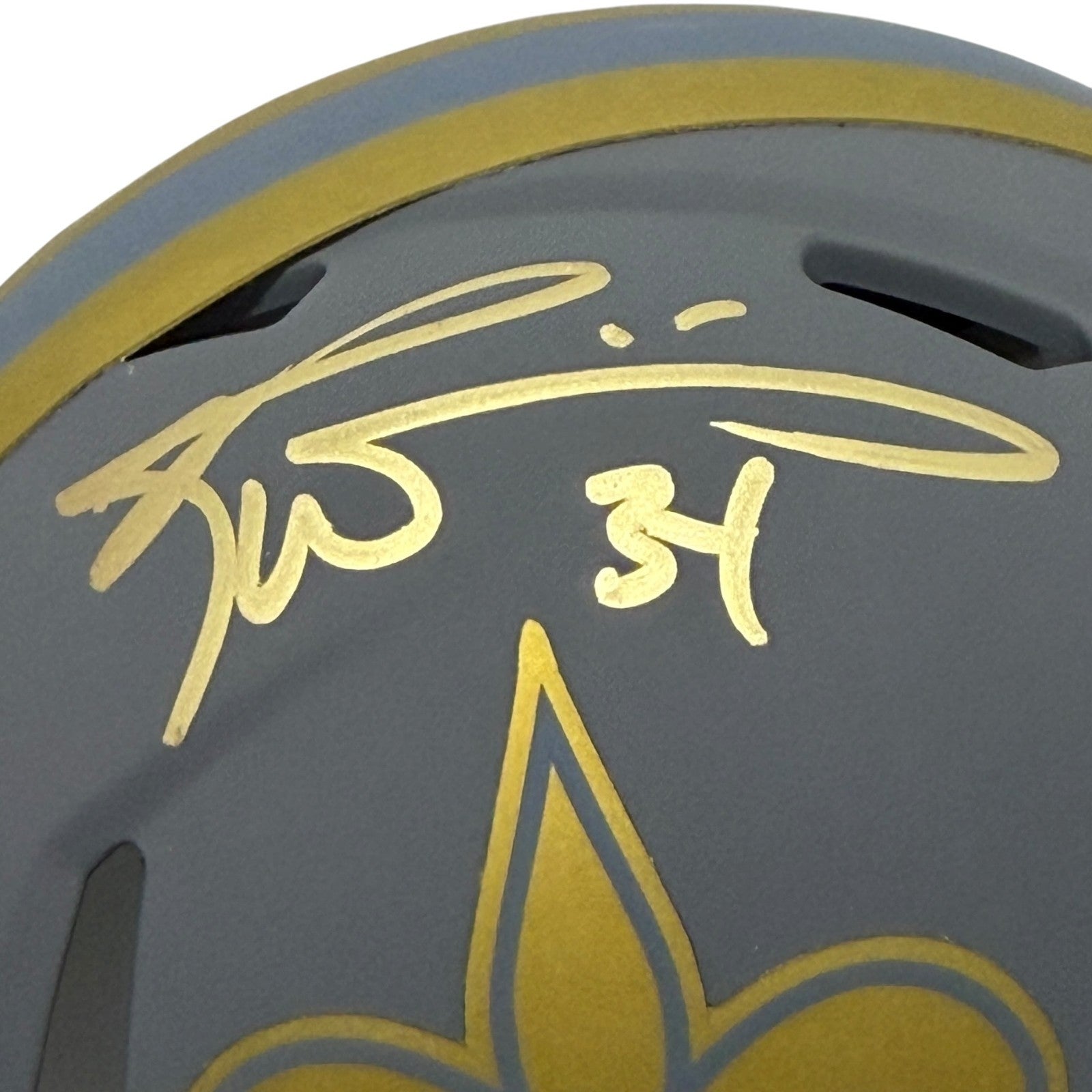 Ricky Williams Signed New Orleans Saints Slate Mini Helmet JSA Witness COA1