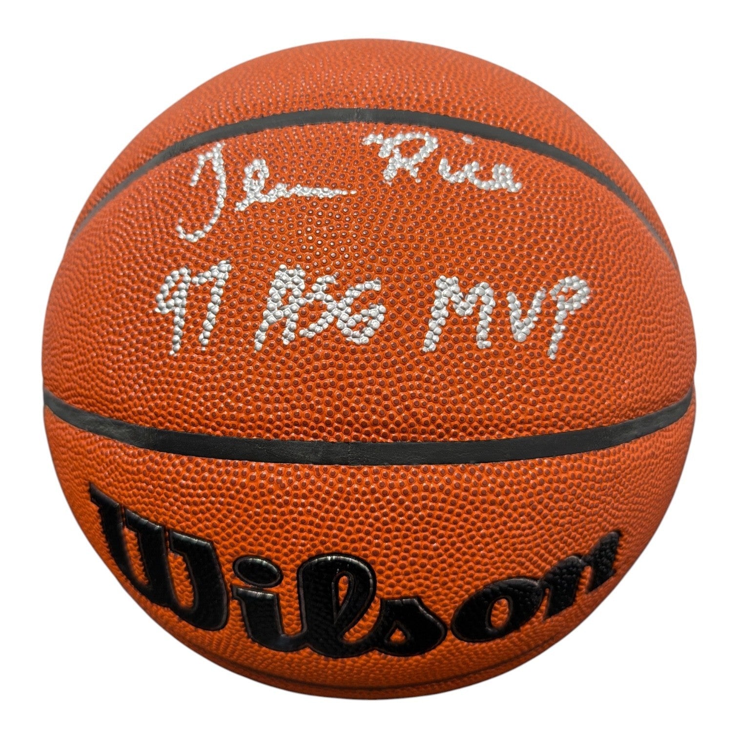 Glen Rice Signed Autographed Wilson NBA Basketball w/ 97 ASG MVP JSA Witness COA0