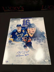 Brett Hull Signed 16x20 Photo Comp LE/16 JSA COA The Golden Brett Blues0