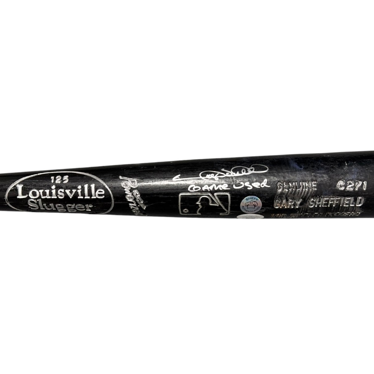 Gary Sheffield Signed Game Used Louisville Slugger Black Bat JSA COA Dodgers A0