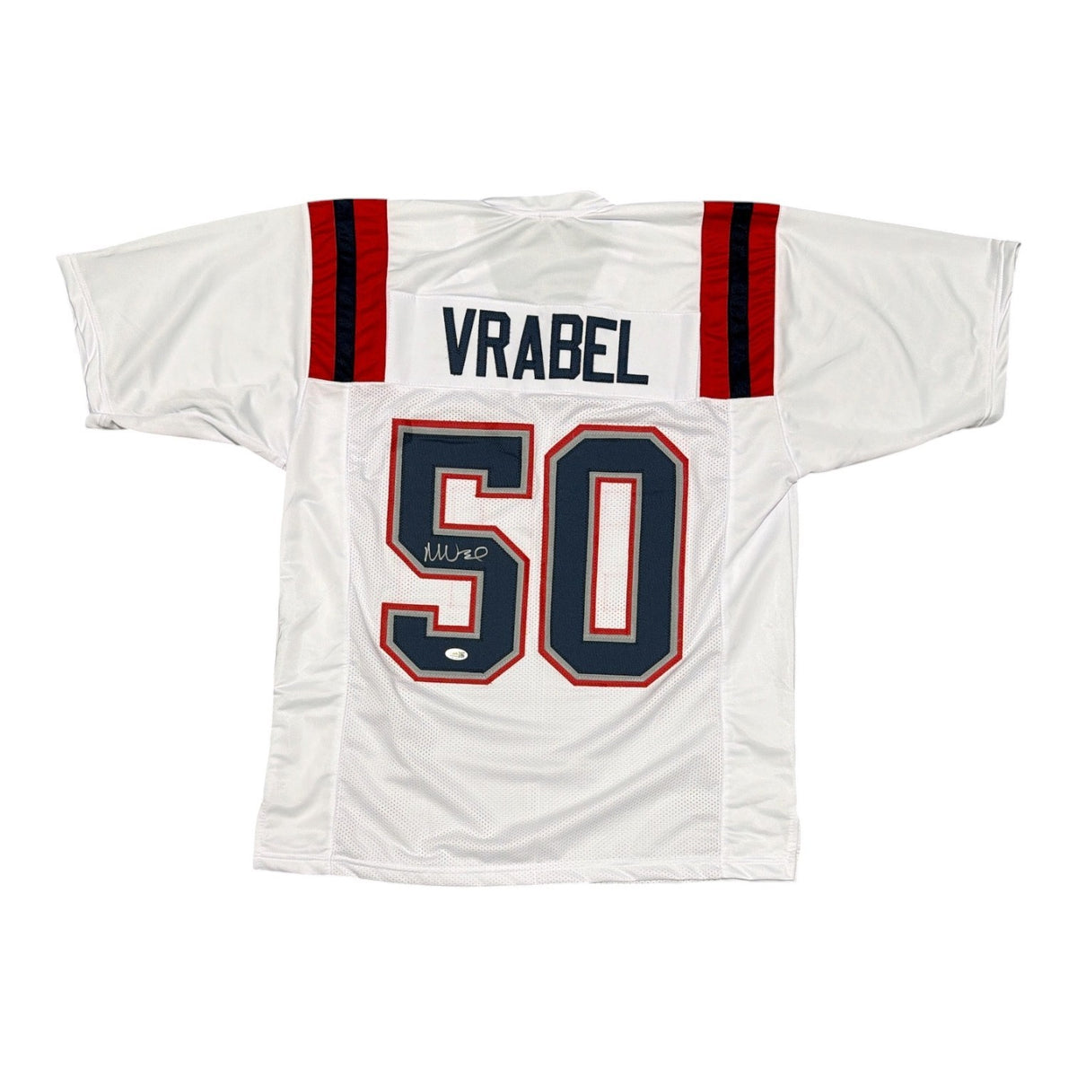 Mike Vrabel Signed New England Patriots White Custom Jersey JSA Witness COA0