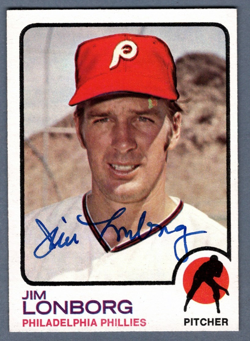 Jim Lonborg Signed Autographed 1973 Topps #3 LSCM COA Philadelphia Phillies0
