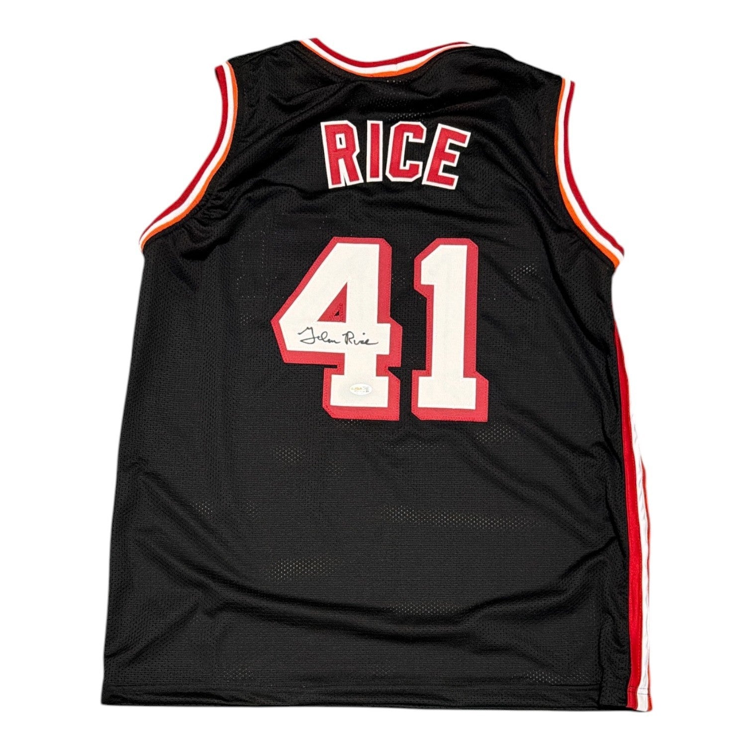 Glen Rice Signed Autographed Miami Heat Custom Jersey JSA Witness COA0