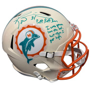 Ricky Williams Signed Dolphins Retro FS Full Size Helmet w/ Weed Inscs JSA W COA0