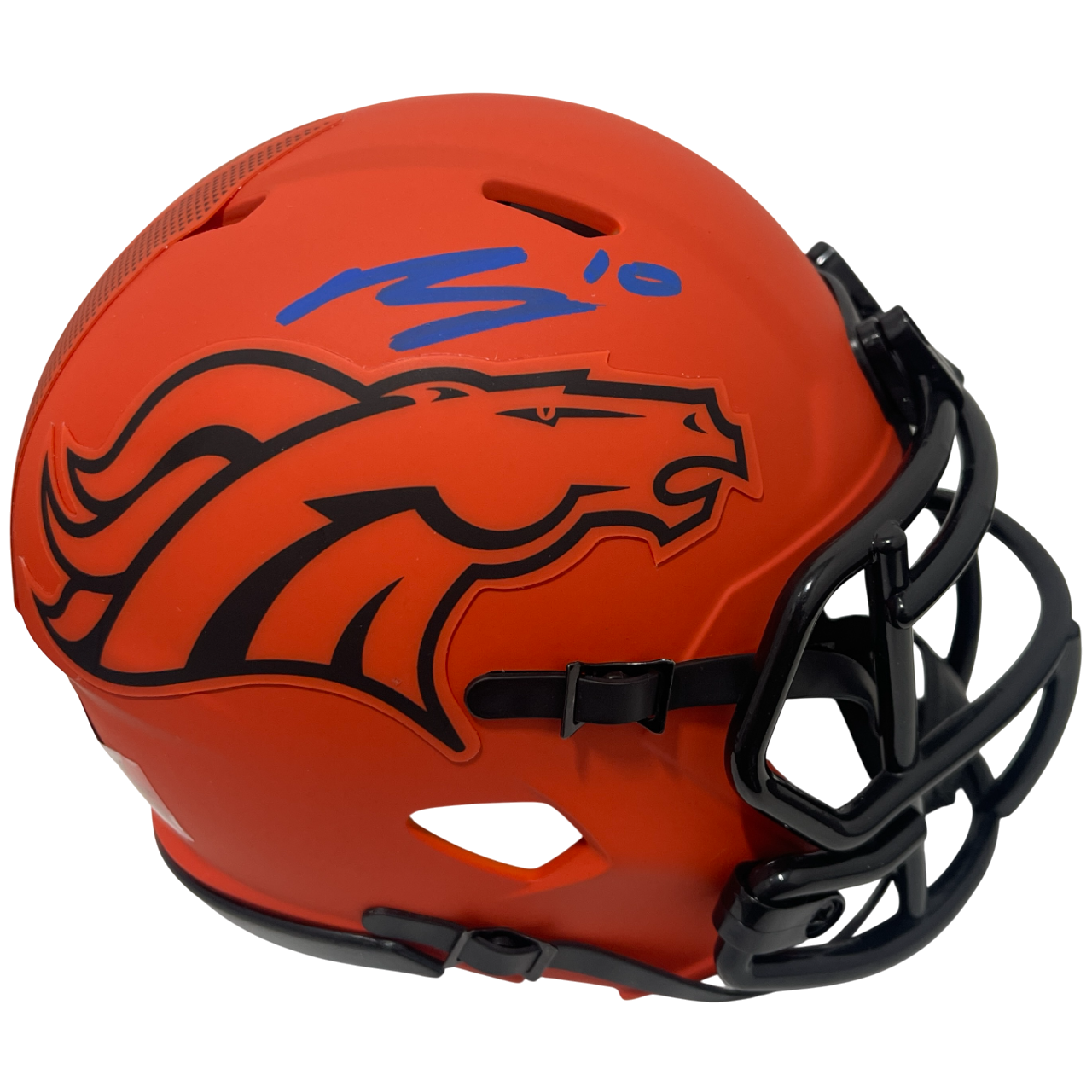Bo Nix Signed Denver Broncos Rave Mini Helmet Beckett Witness BAS COA0