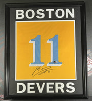 Rafael Devers Signed Framed Custom Jersey Boston Red Sox Beckett BAS COA0