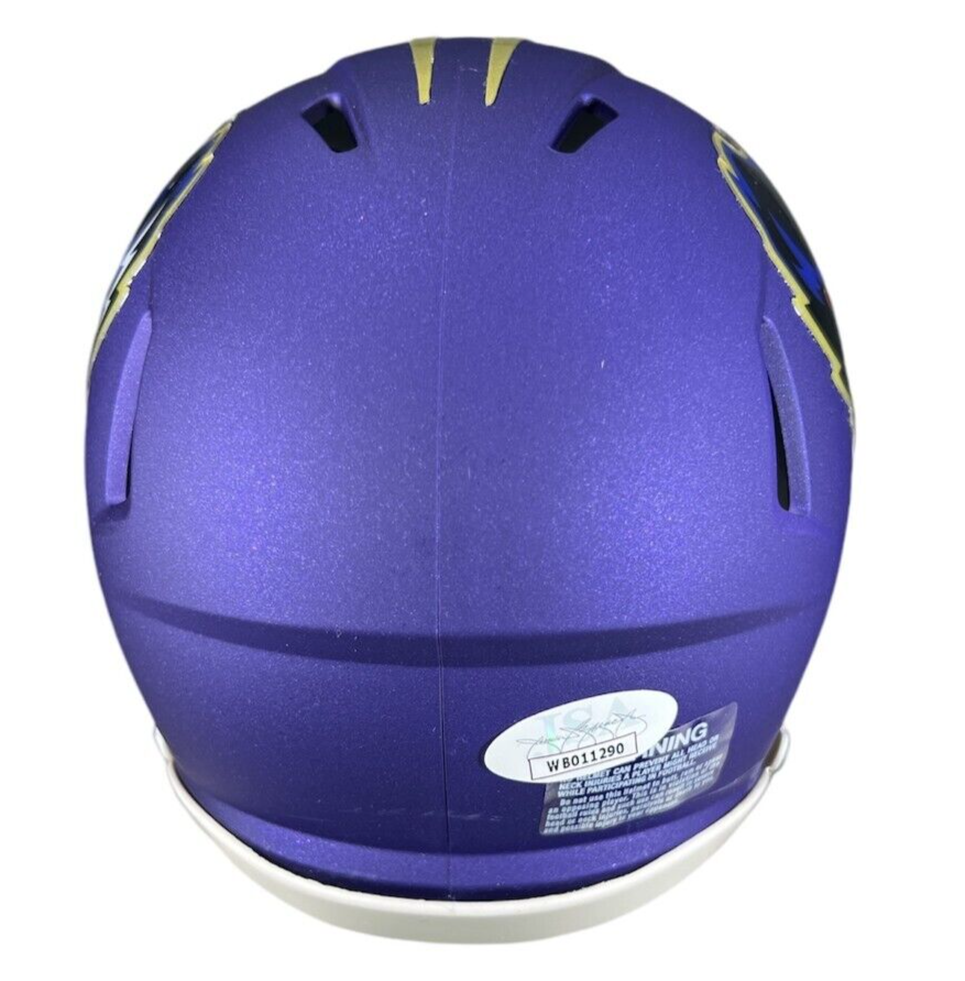Zay Flowers Signed Baltimore Ravens 2024 Alt Mini Helmet JSA Witness COA2