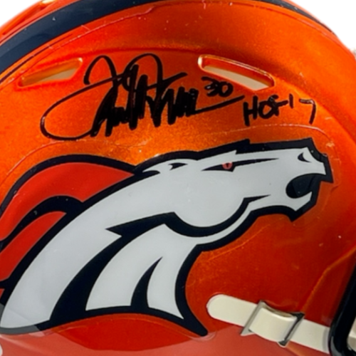 Terrell Davis Signed Denver Broncos Flash Mini Helmet w HOF JSA Witness COA1