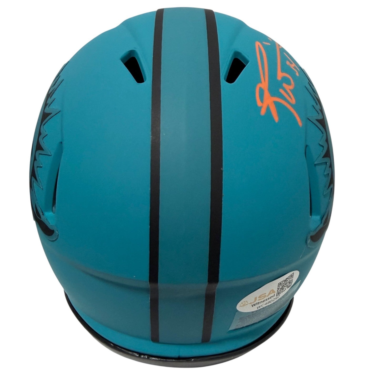 Ricky Williams Signed Dolphins Rave Mini Helmet w/ Puff Puff Run JSA Witness COA3