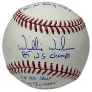 Willie Wilson Signed Autographed ROMLB Baseball w/ 6x Stat Insc JSA Witness COA0