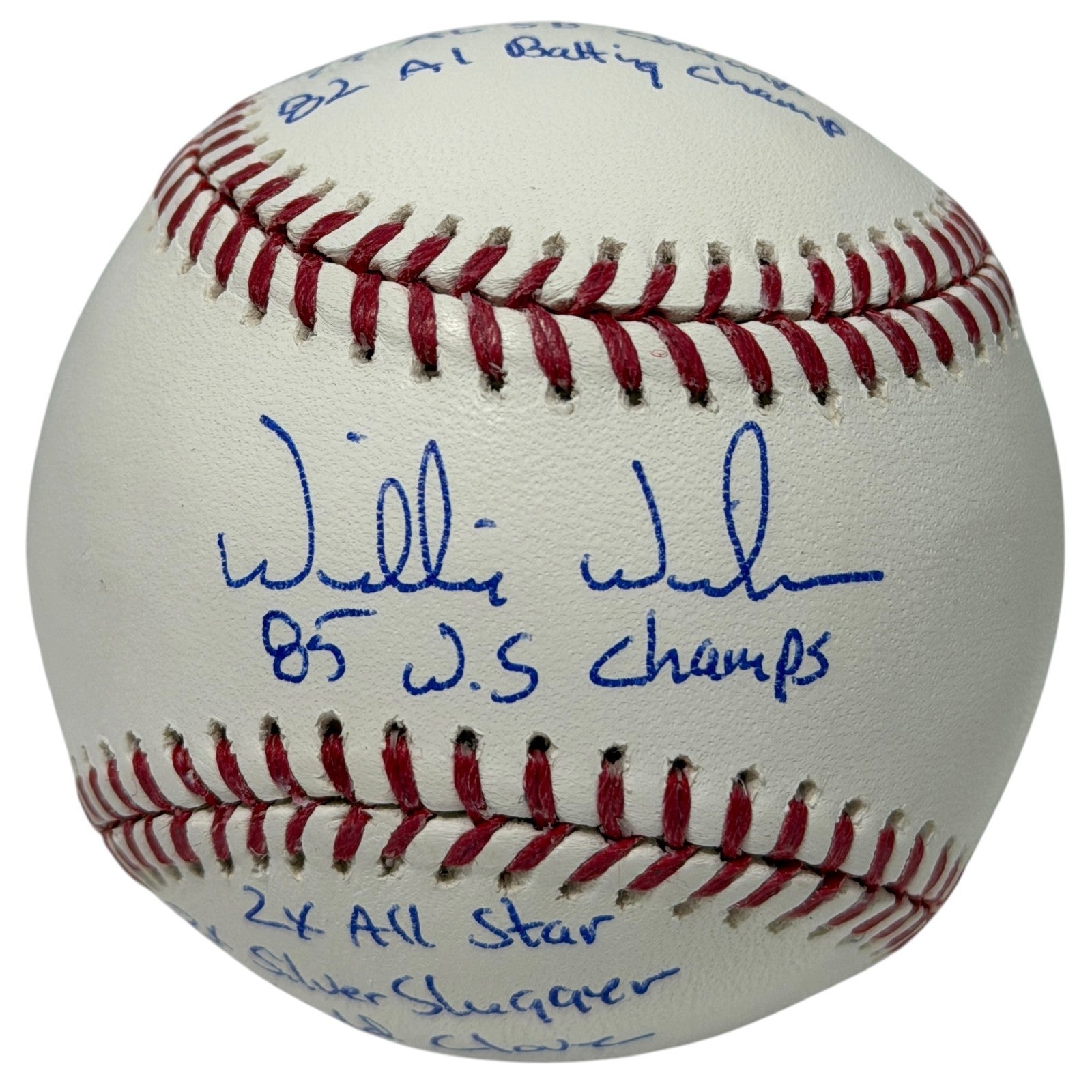 Willie Wilson Signed Autographed ROMLB Baseball w/ 6x Stat Insc JSA Witness COA0