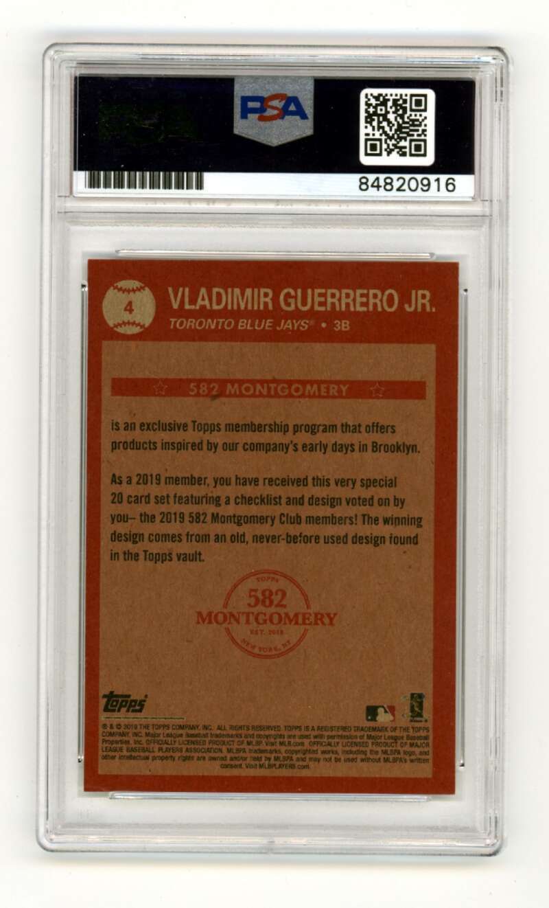 Vladimir Guerrero Jr. 2019 Topps 582 Montgomery Club #4 RC Signed PSA 10 Auto1