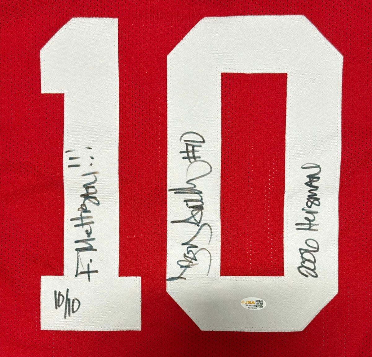 Troy Smith Signed Ohio State Buckeyes Custom Jersey #10 /10 w/ 2x Insc JSA W COA1