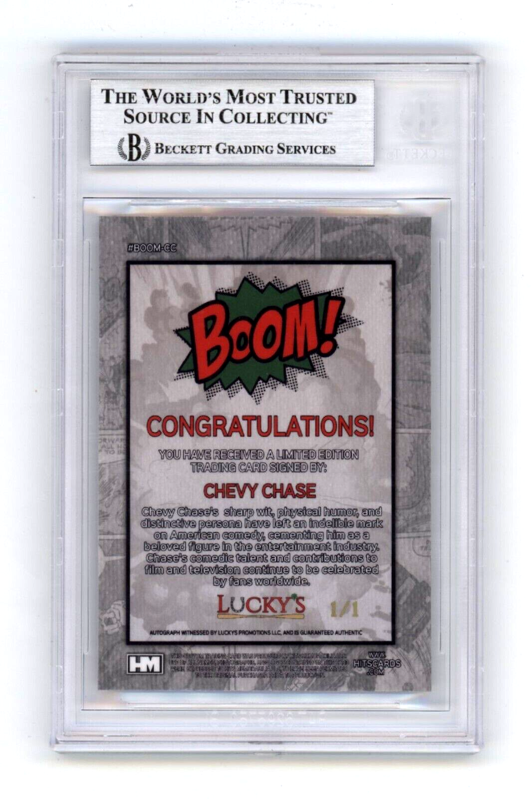 Chevy Chase 2024 Hits Memorabilia BOOM Super #1/1 Signed BGS BAS Auto X-Mas1