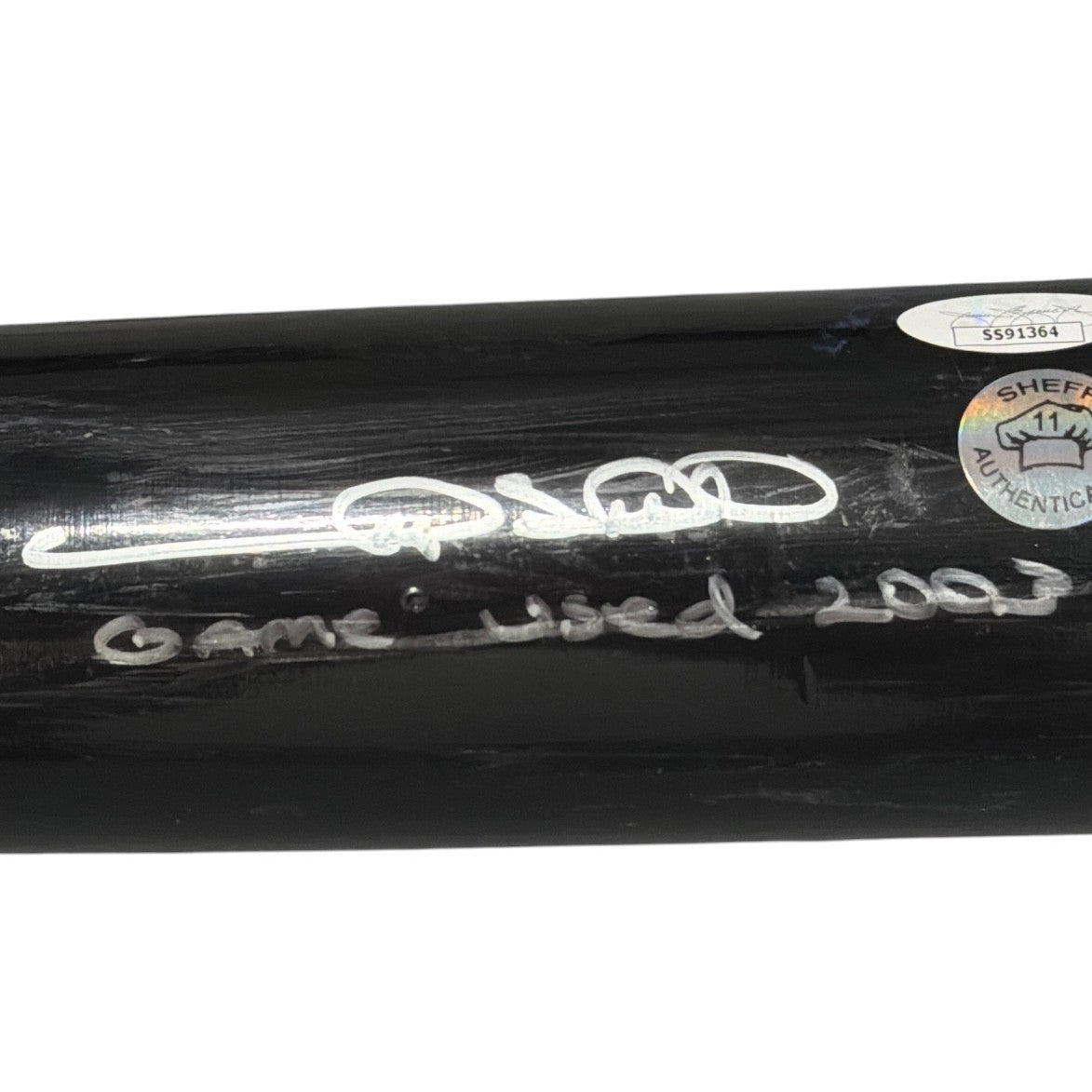 Gary Sheffield Signed Game Used 2003 Louisville Slugger Black Bat JSA COA Braves1