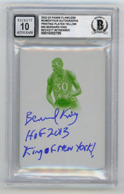 Bernard King 2022-23 Panini Flawless Printing Plate #1/1 Signed Insc BGS 10 Auto0