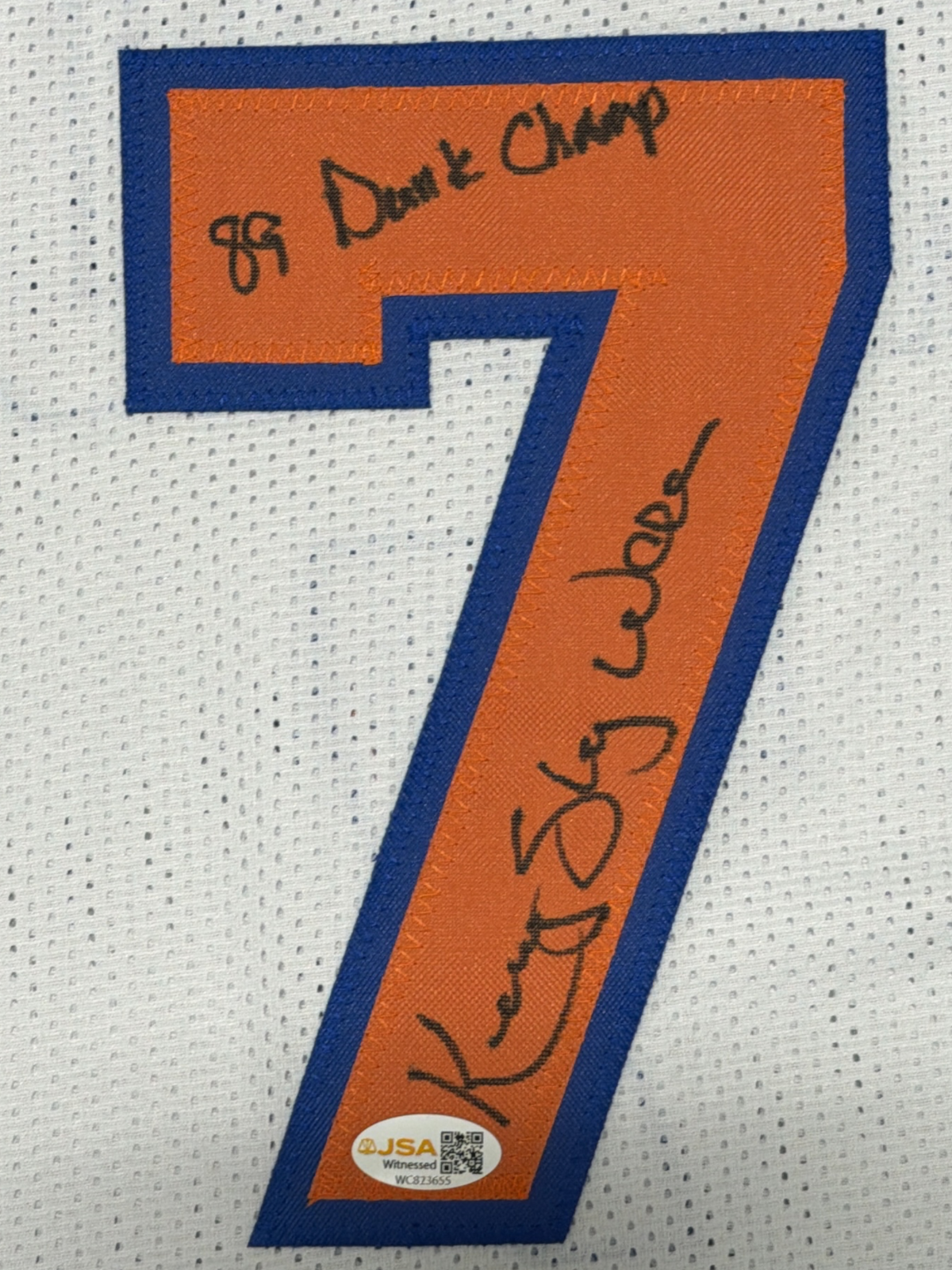 Kenny Sky Walker Signed New York Knicks Custom Jersey w/ 89 Dunk Champ JSA W COA1