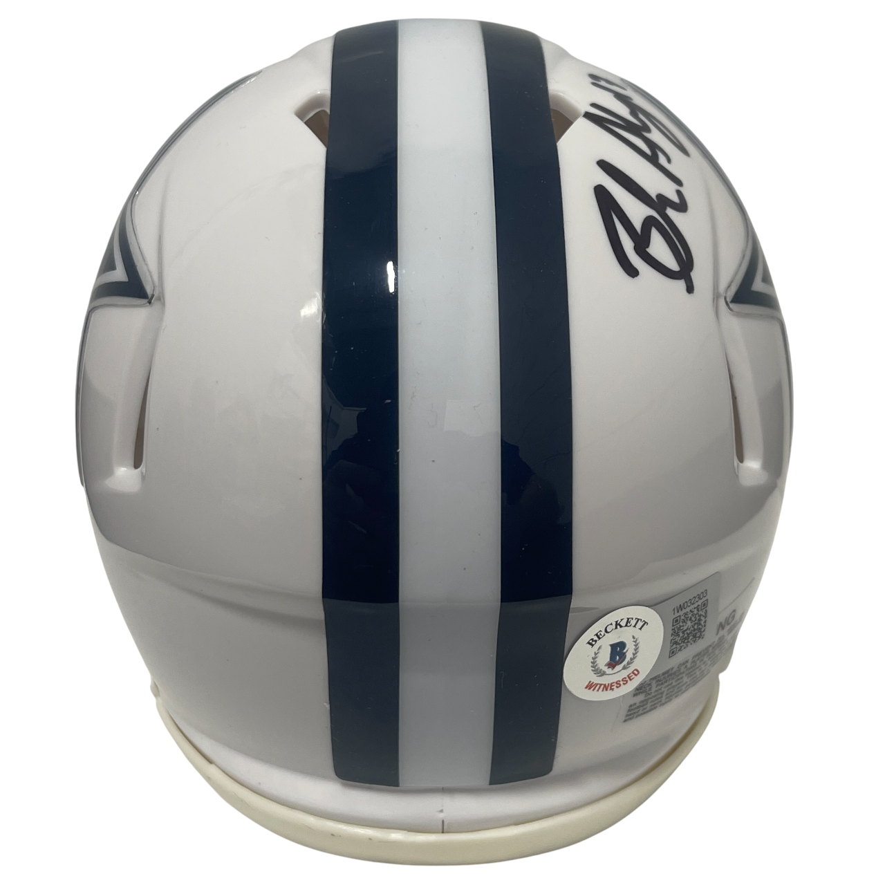 Brandon Aubrey Signed Cowboys Alt White Mini Helmet Beckett Witness BAS COA2