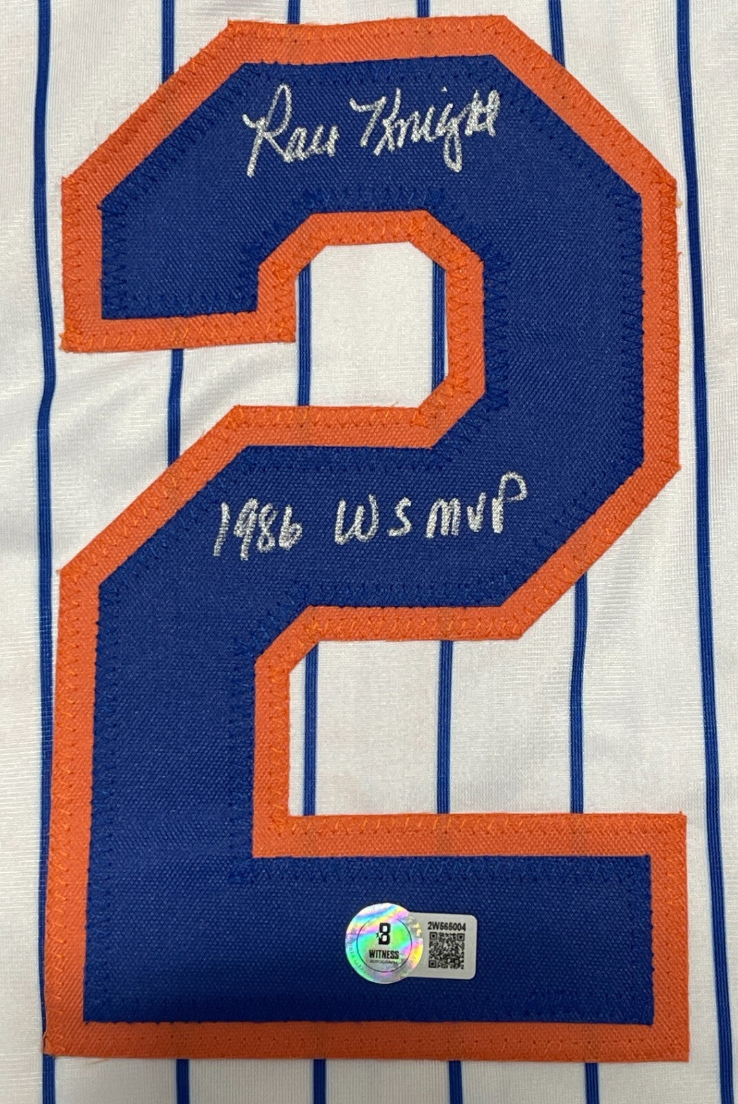 Ray Knight Signed New York Mets Custom Jersey w/ 1986 WS MVP Beckett Wit BAS COA1