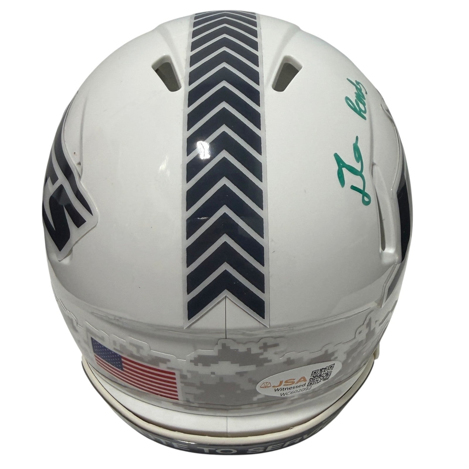 D'Angelo Ponds Signed New York Jets Salute Mini Helmet w/ Gang Green JSA Wit COA2